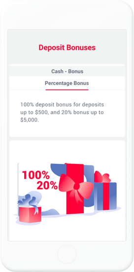 The FXcess deposit bonuses showing the 100% and 20% deposit bonuses