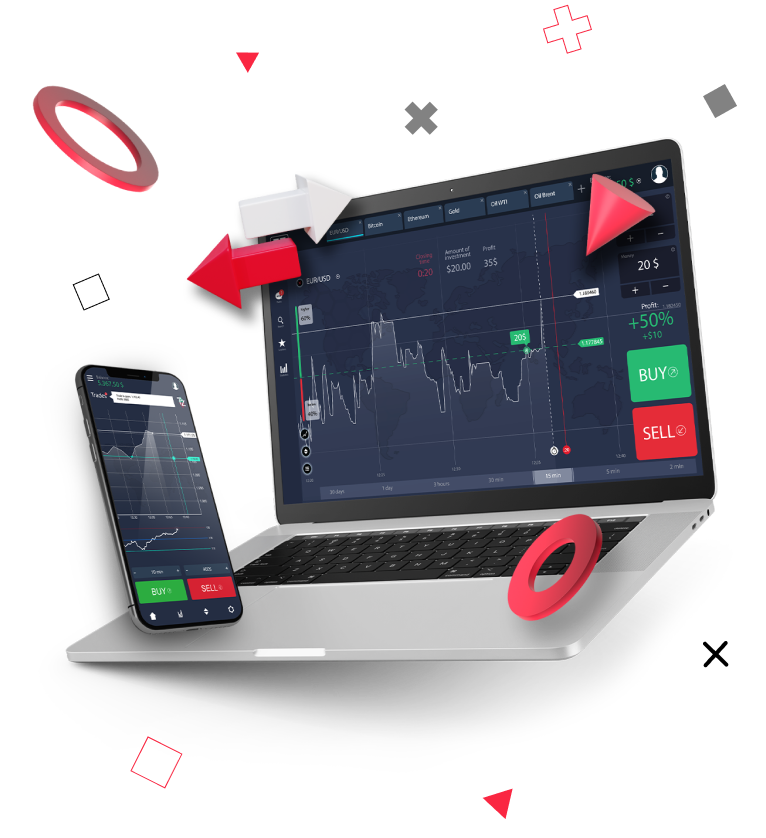 a laptop and a mobile depicting the fxcess PMAM trading platform