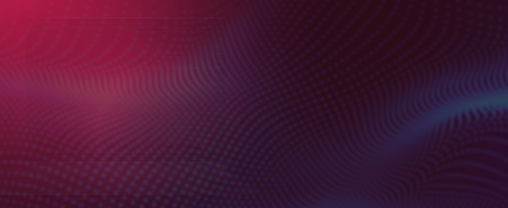 A wavy pattern in red and blue colors creates a dynamic background.