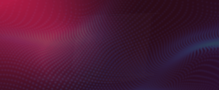 A wavy pattern in red and blue colors creates a dynamic background.