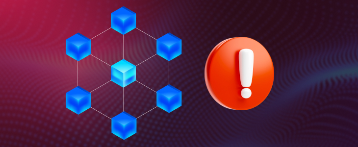 Red and blue icon featuring a blue exclamation mark, representing Depin Networks.