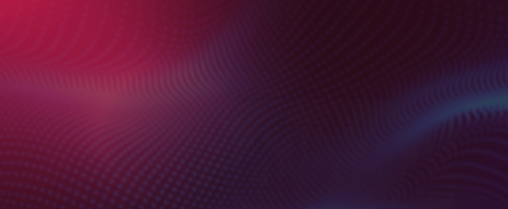 Abstract tech background with red and purple gradient tones and wave-like dotted patterns, symbolizing data flow and digital intelligence