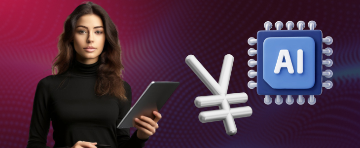 Conceptual image depicting AI's interaction with the Yen and monetary policy frameworks.